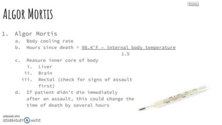 Formula for algor mortis?