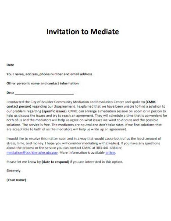 Should an invitation to mediate be without prejudice?