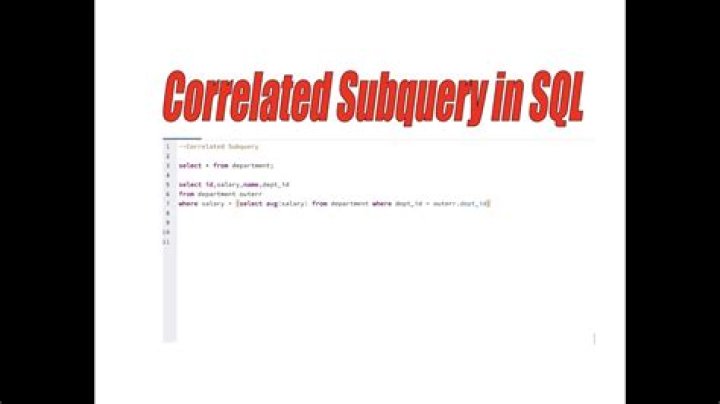 What is correlated subquery?