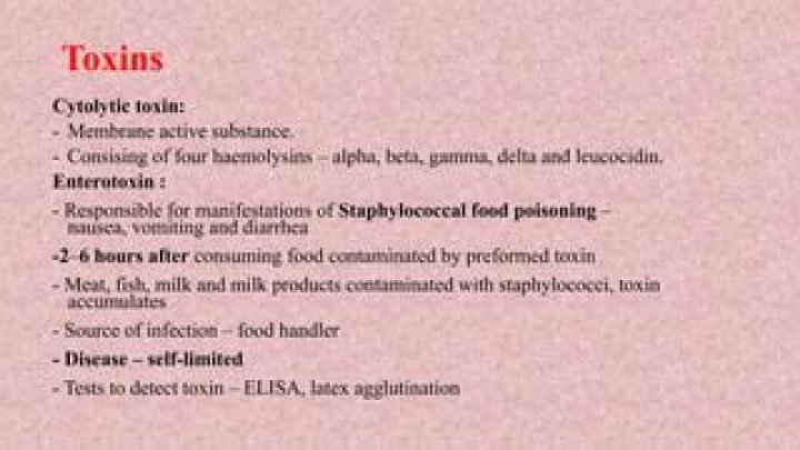 Which toxin of staphylococci is responsible for manifestation of poisoning?