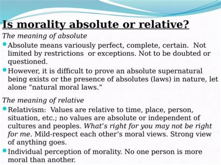 Why is morality relative?